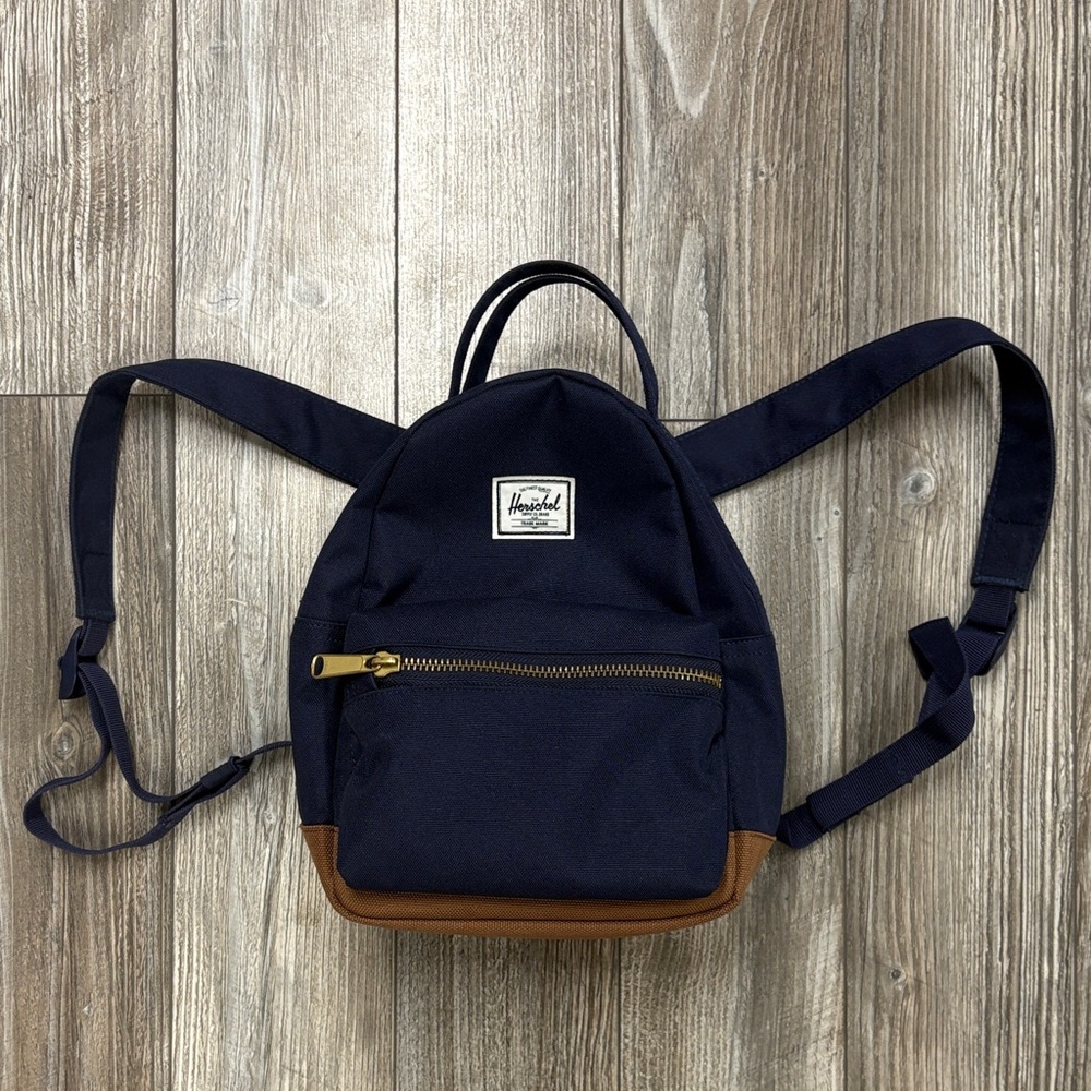 Herschel Supply Company Dark Blue and Brown Mini Backpack